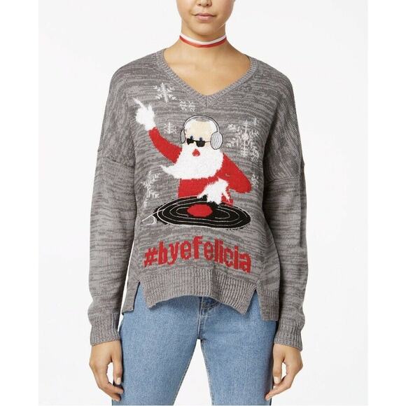 NWT DJ Santa Clause Sweater Bye Felicia Snowflakes Christmas Sweater - Picture 1 of 8
